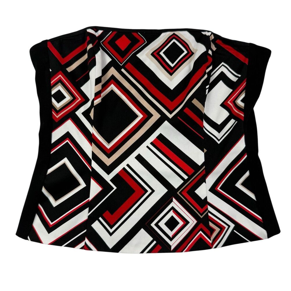 White House Black Market NEW Strapless Top Women 10 Red Black Corset Bustier